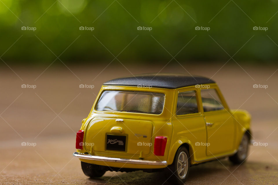 Yellow Miniature Mini Cooper 
