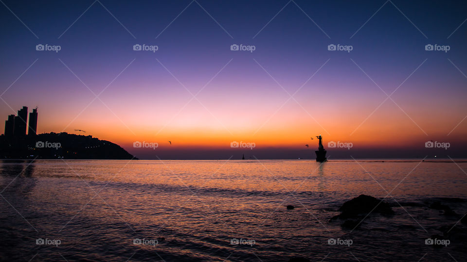 Before sunrise golder hour photo was taken at Haeundae, Busan, SothbKorea