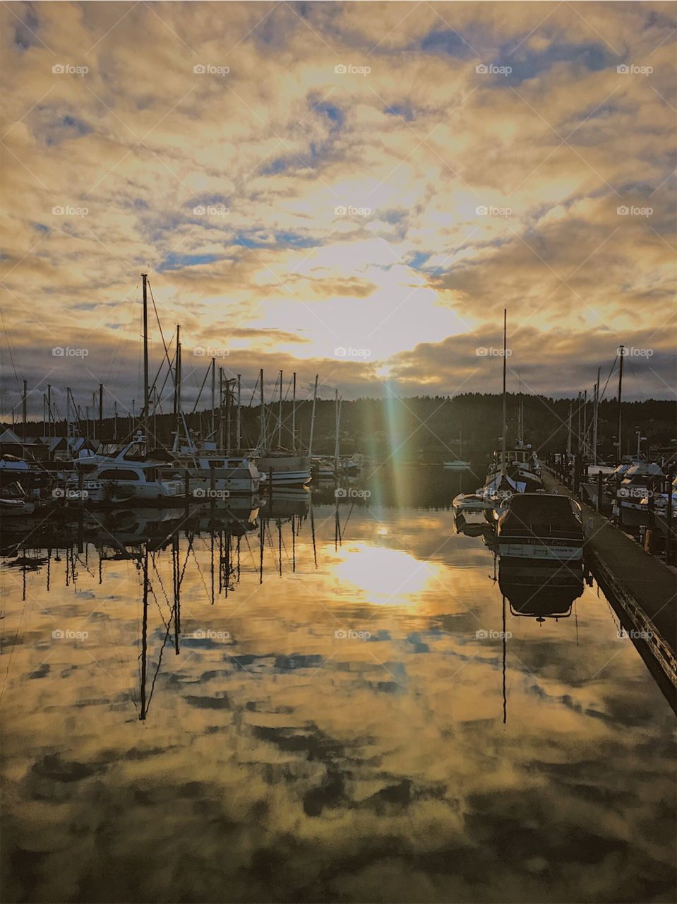 Winter Sunset over Port of Poulsbo Marina