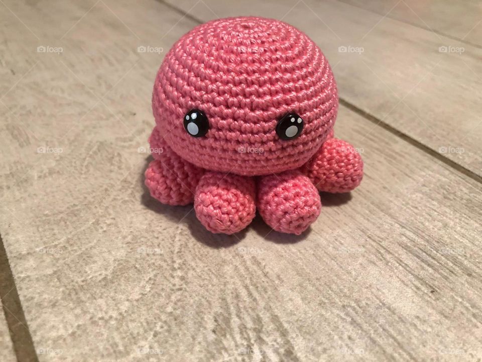 Pink octopus, handmade,hobby,knit,toy, baby,cute,