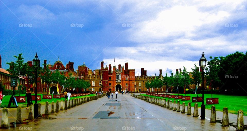 Hampton Court Palace in England. 