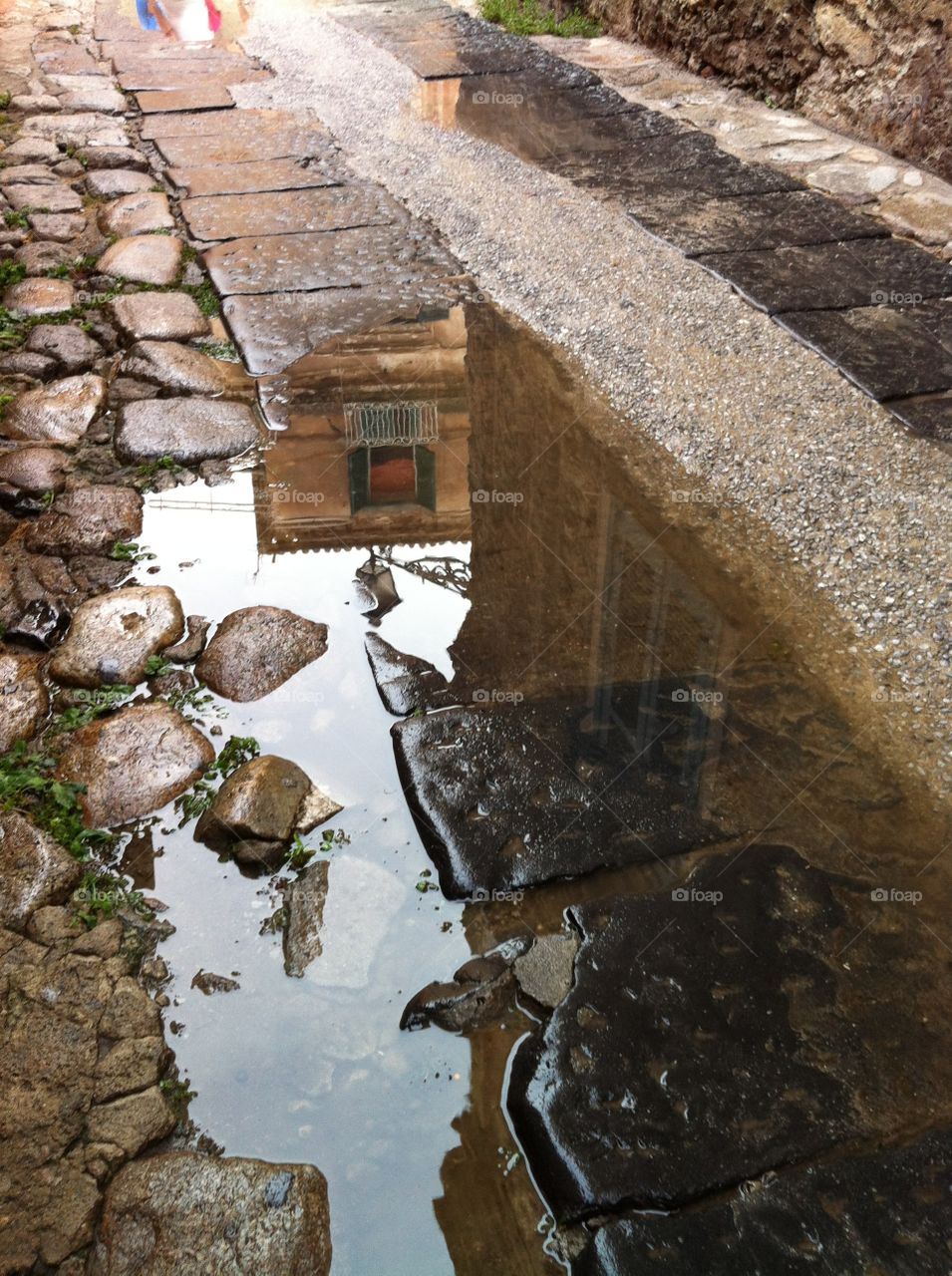 Old village in a puddle. Old village reglected in a puddle after the rain