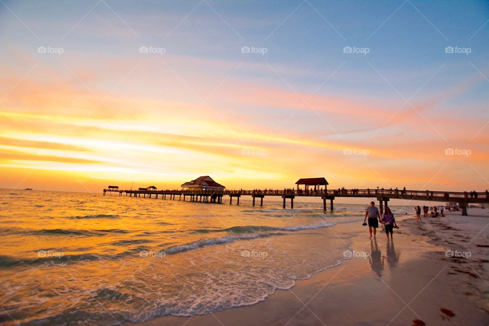 Gorgeous sunset at the beach 