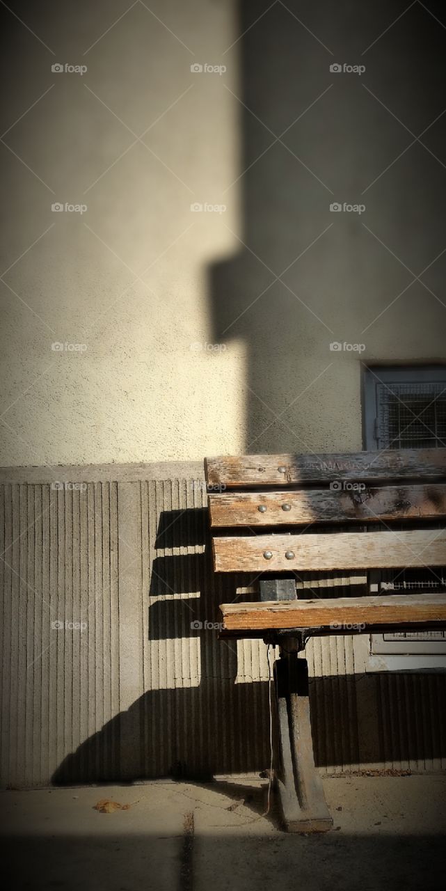 Close-up of a abandon bench