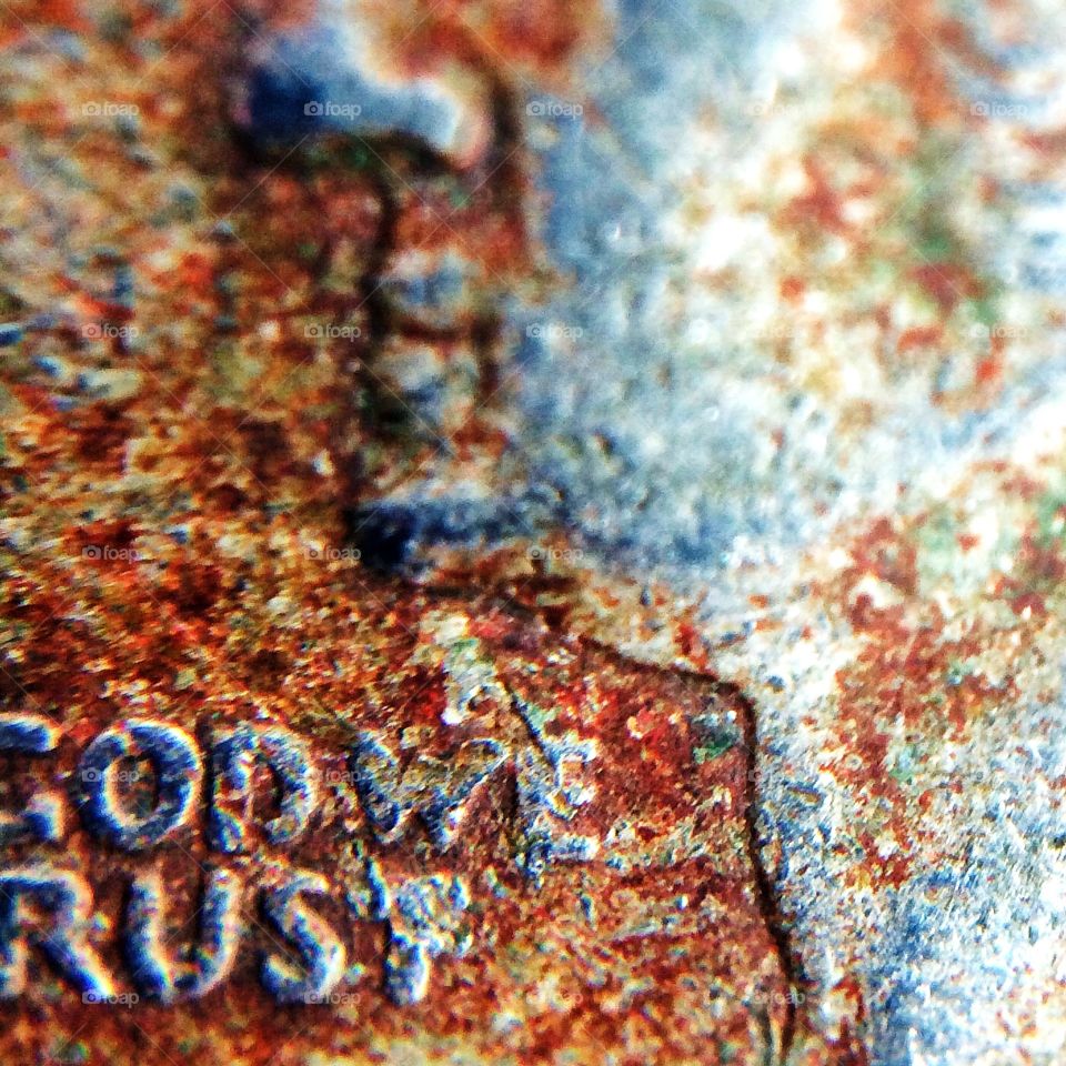 Close up of rusty quarter