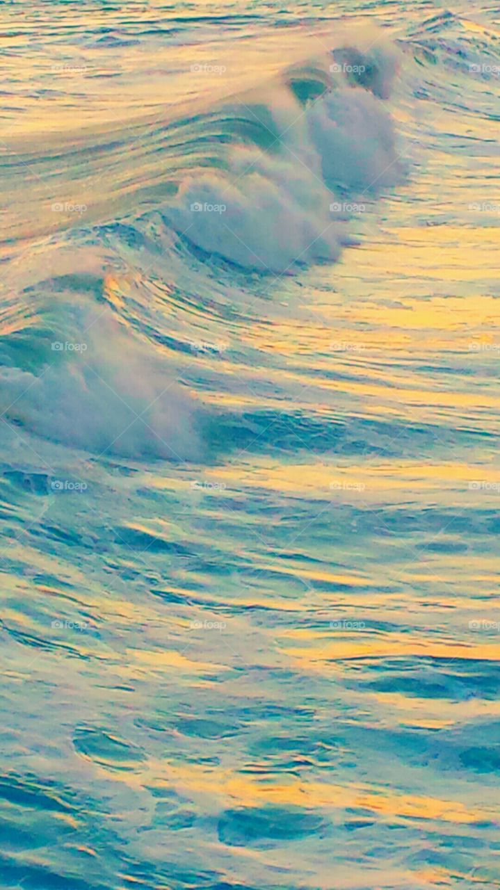 "Crashing Waves At Sunset". A big storm is coming from Baja