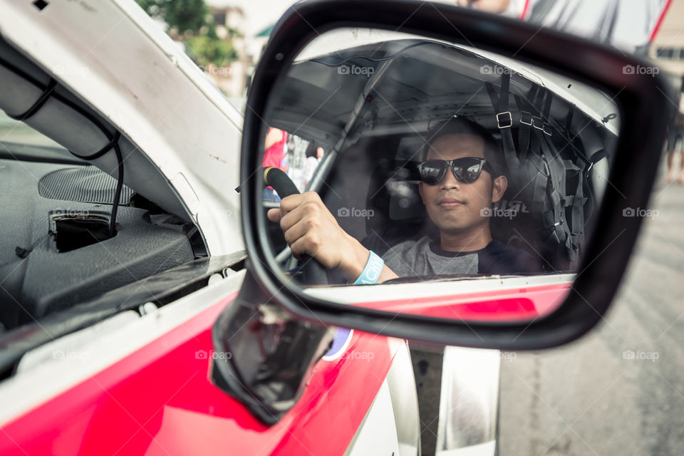 Racer inside the racing car