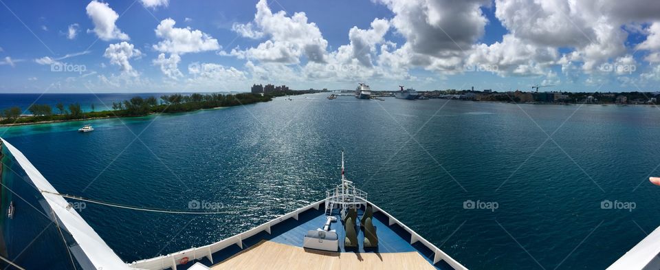 A beautiful day to port in the Bahamas 