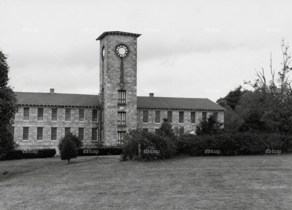 Kirby's Mill Mansfield Hollow. Kirby's Mill, first silk mill in USA, of Mansfield Hollow State Park in Connecticut