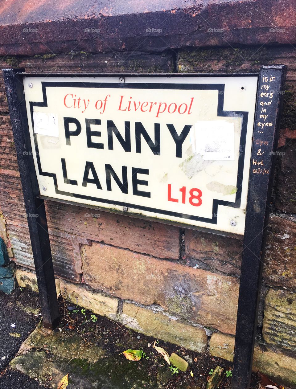 Penny Lane, Liverpool, England.