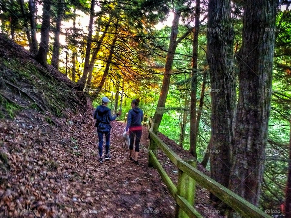 girl friends on a path