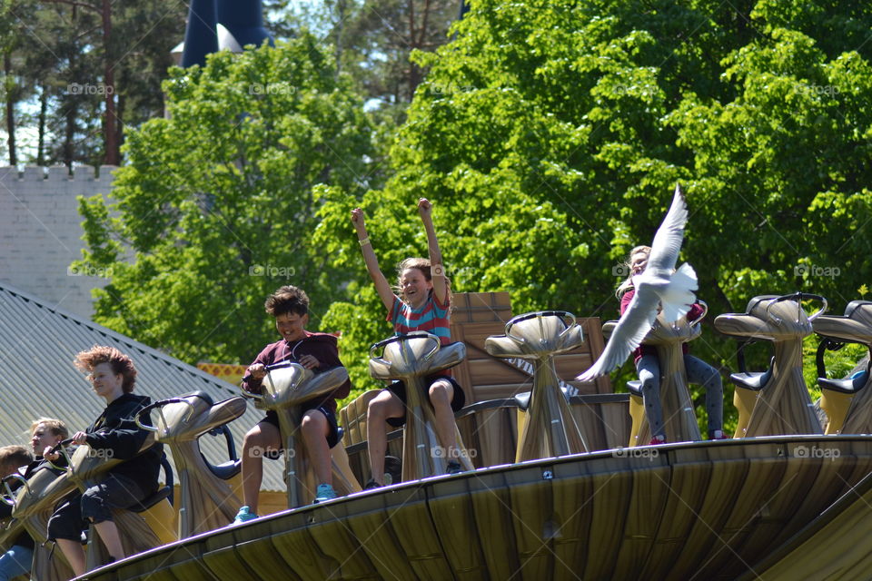 People on a carusell