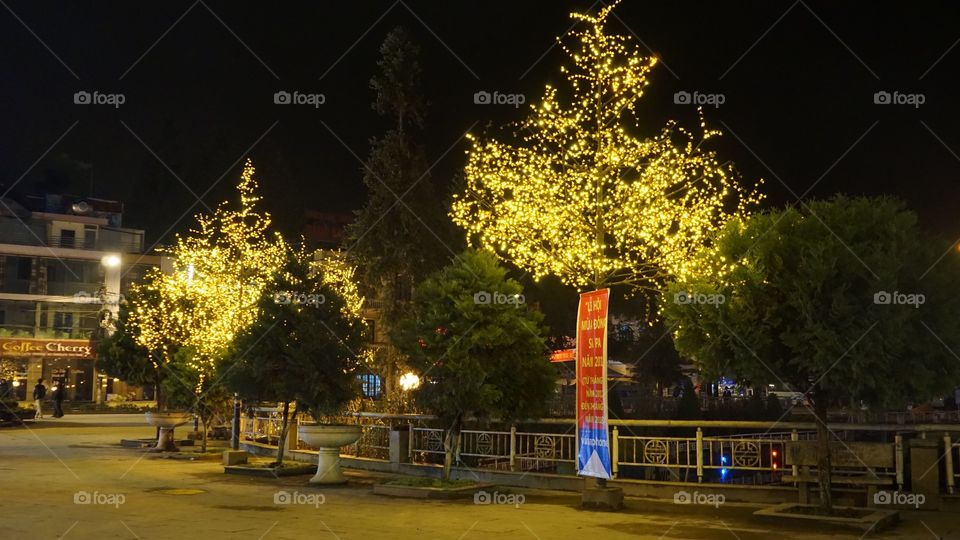 SAPA town at night, LAO CAI province, Viet Nam