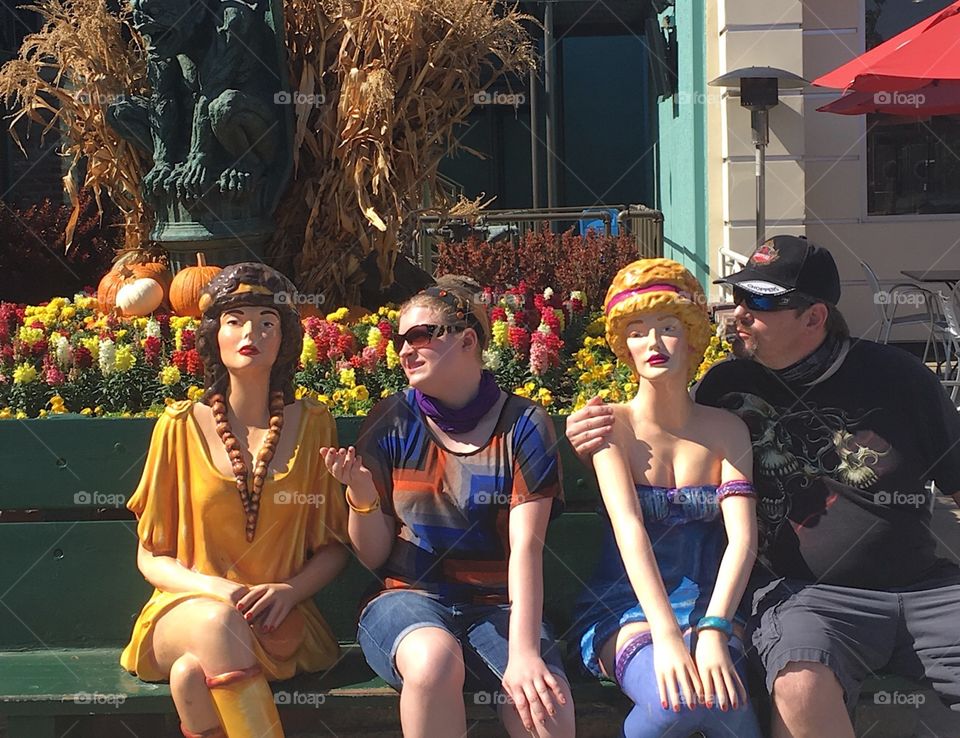 Flirting with the ladies at Knotts Berry Farm in California 