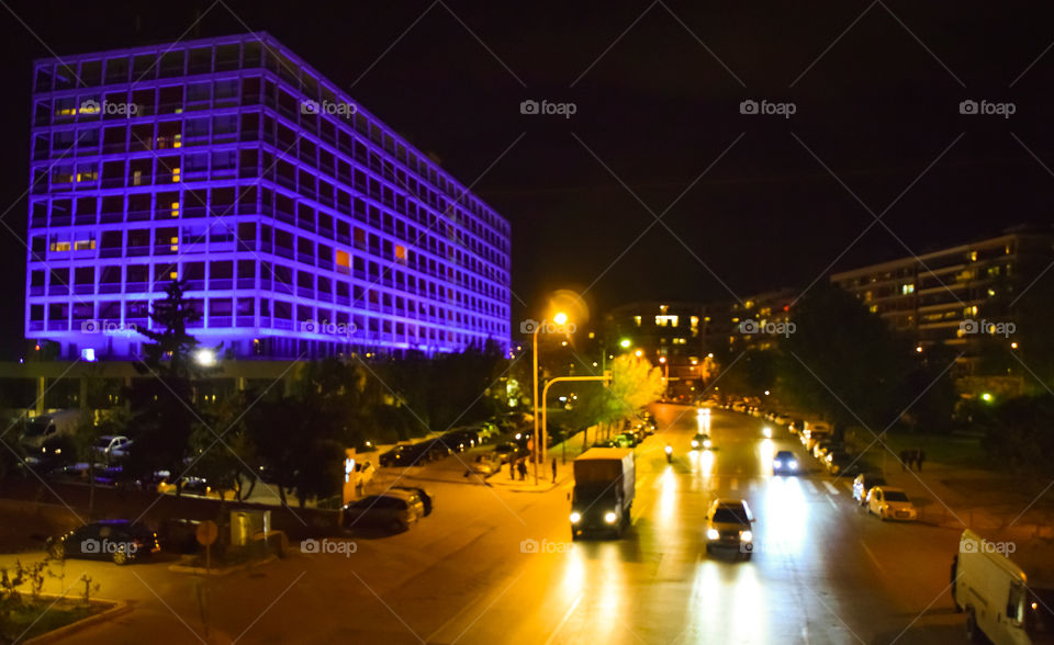 Cars On Road At Night
