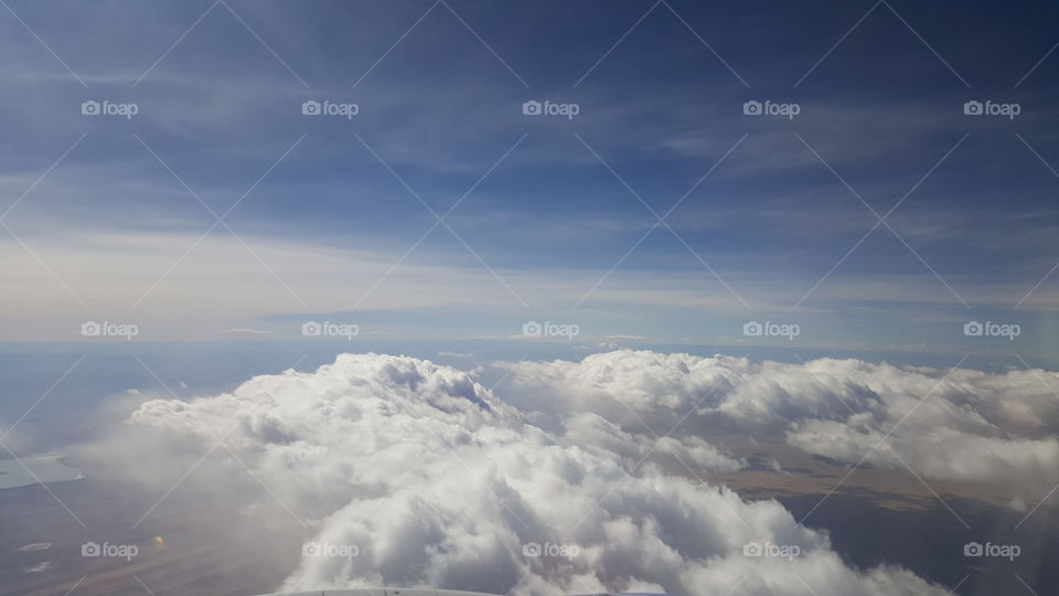 flying above the clouds