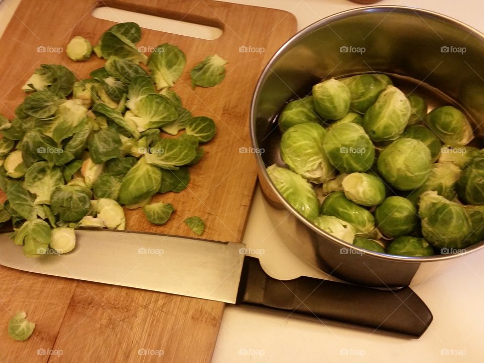 Preparing Fresh Brussel Sprouts