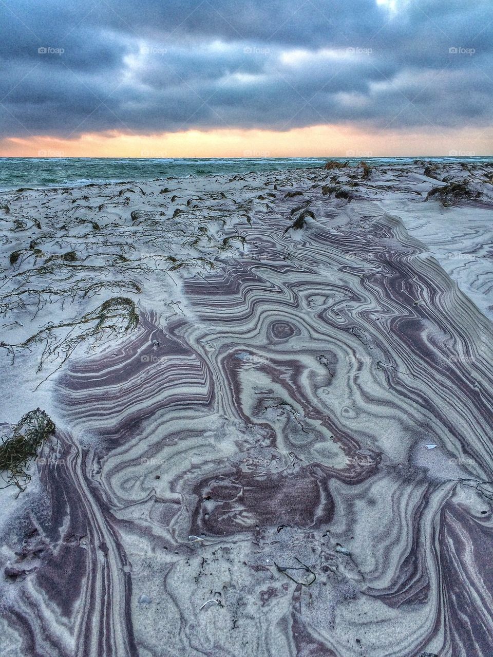 Close-up of sand art