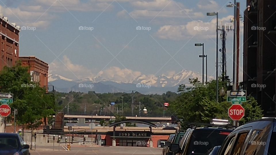 Denver mountains. denver, colorado, downtown, city, mountains