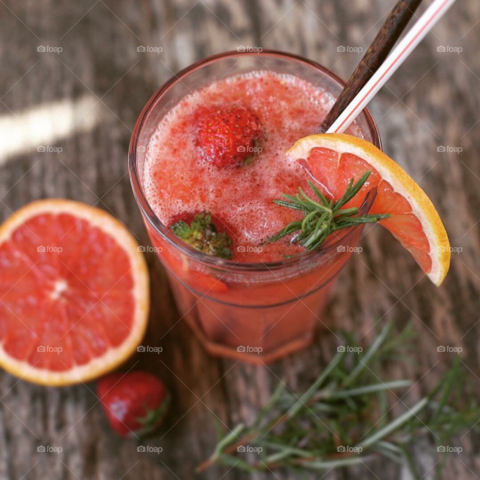 
Blood Orange, Strawberry and Wine Cocktail
