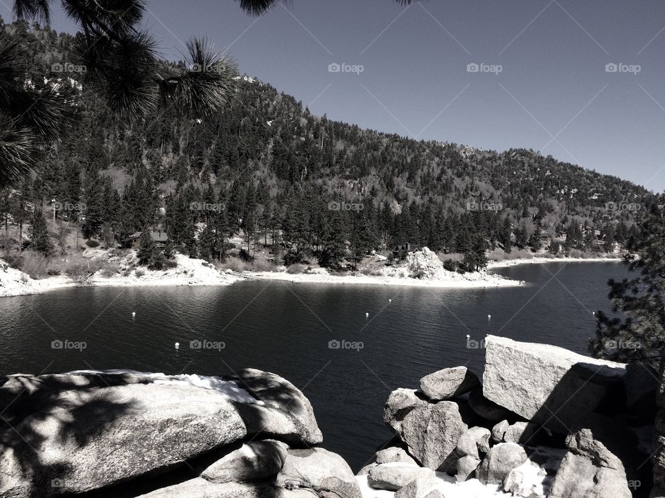 Nature is the art of god.. Beautiful photo taken at Big Bear Lake. Mountain full if endless trees with its breathtaking lake. Just sit on a rock and let nature take its course.