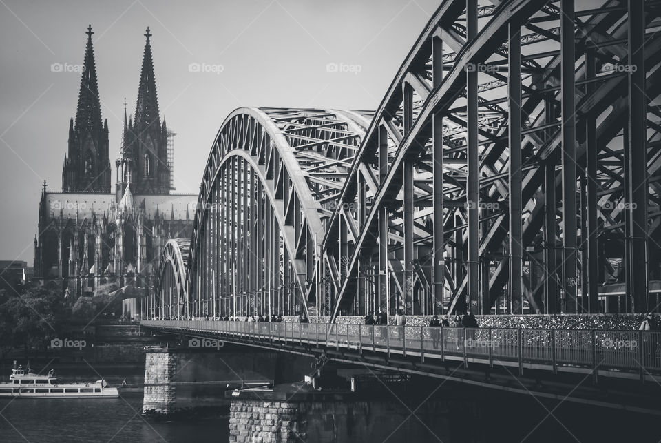 The city Cologne with bridge, Germany
