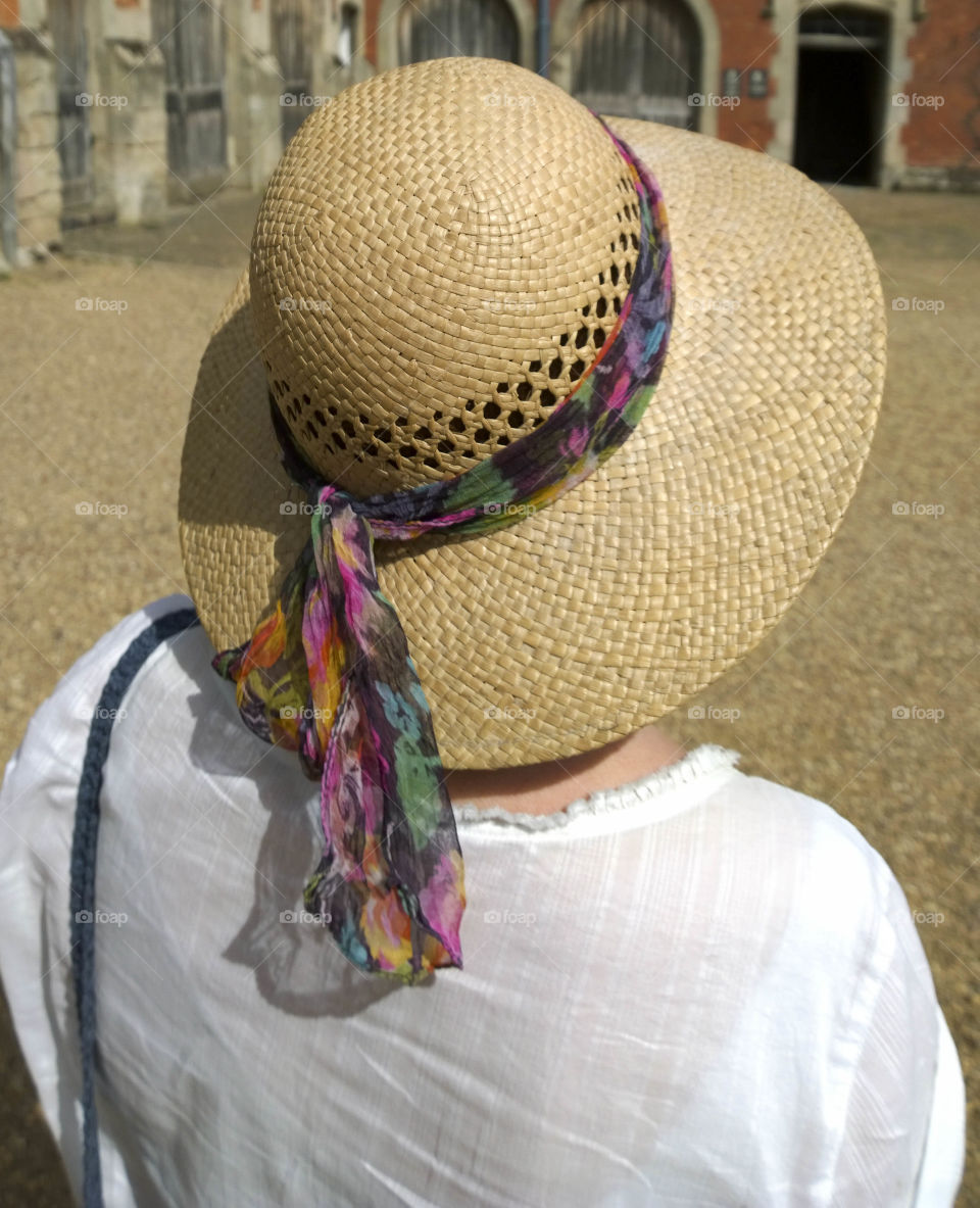 Woman. Straw hat