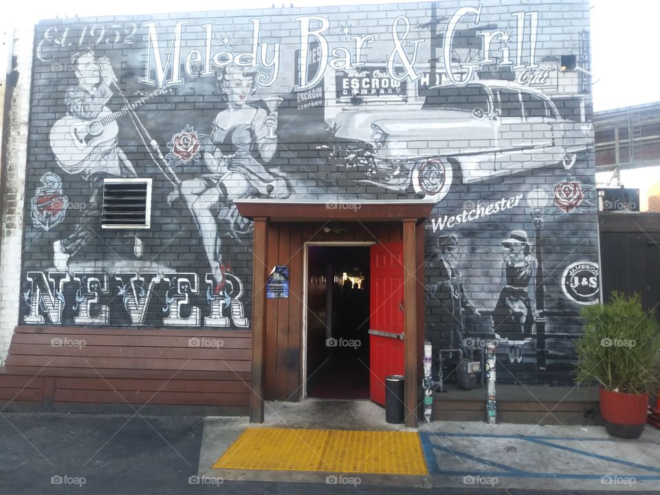 Urban street art-Melody Bar a d Grill- Los Angeles, California