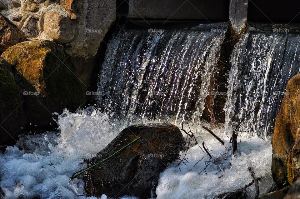 waterfall in the park in Poland