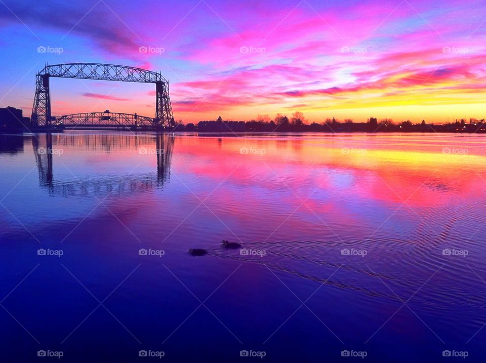 Old Bridge on lake erie in Cleveland, Ohio