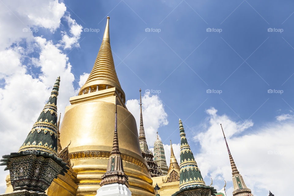 beautiful pagodas at royal palace, Bangkok, Thailand