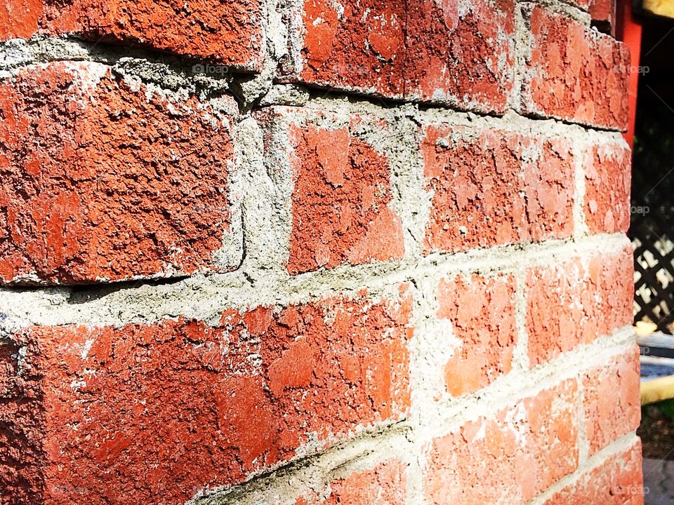 Textured brick wall