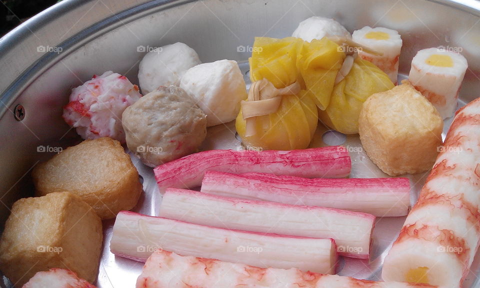 assorted fish ball and squid ball