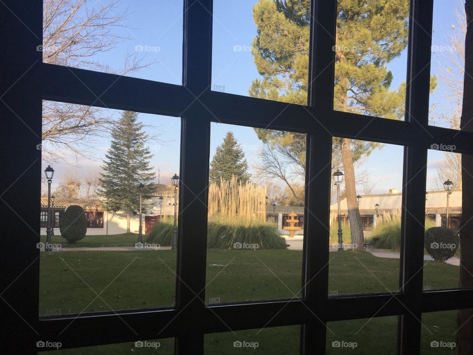 Garden from a Spanish parador window