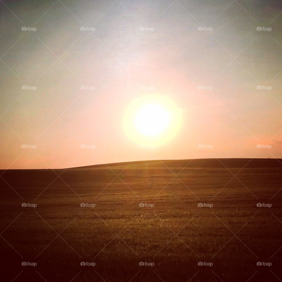 The Last sunset of summer over farmland Clear Spring Maryland 