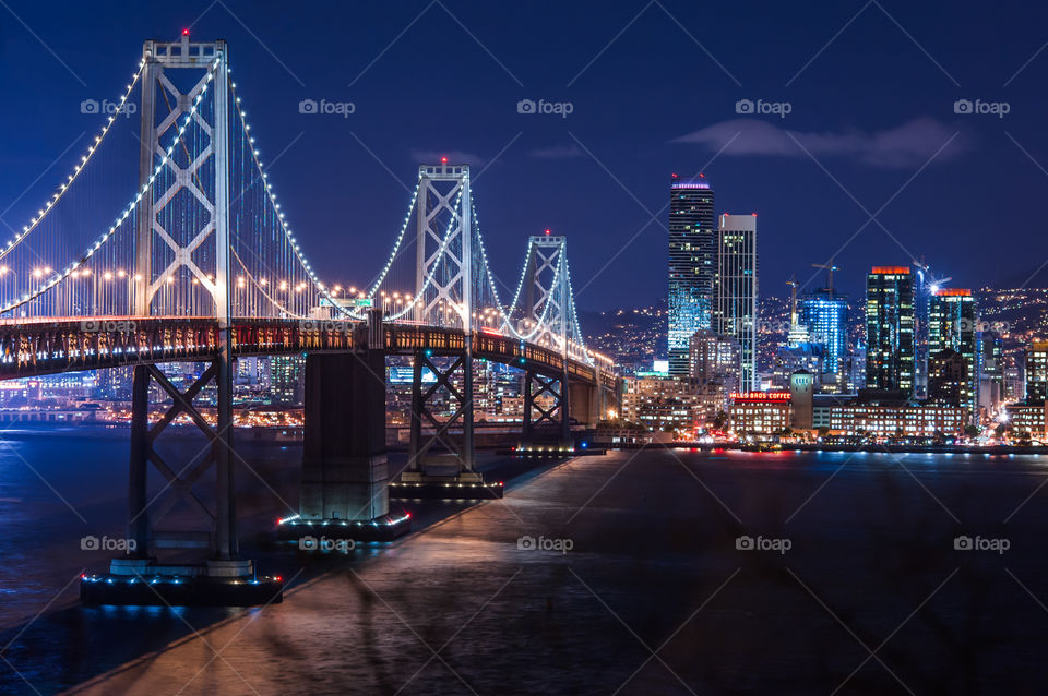 View of Golden Gate Bridge at night