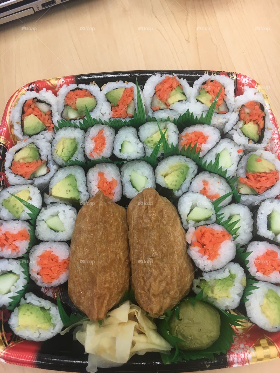 Sushi platter rolls