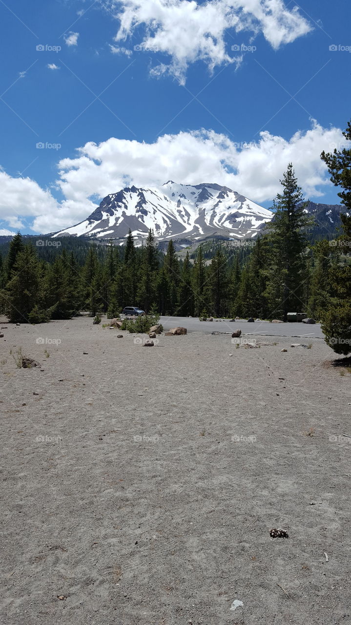 At a rest spot taking in the view of Mt. Lassen