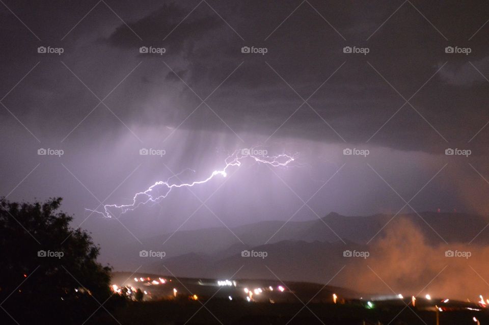 Horizontal lightning over Albuquerque, New Mexico