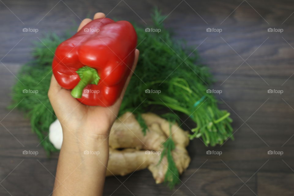 vegetarian ingredients for making dinner 