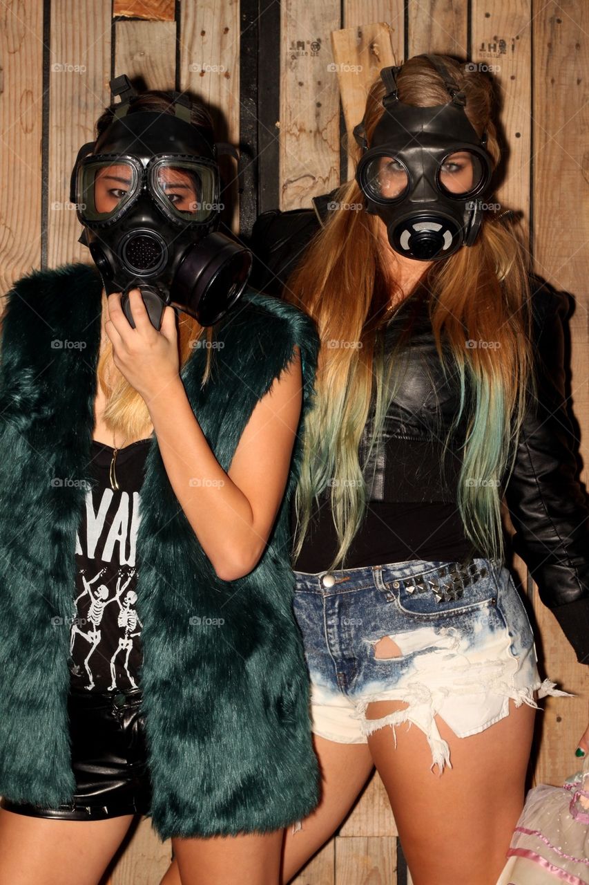 Women with gasmasks