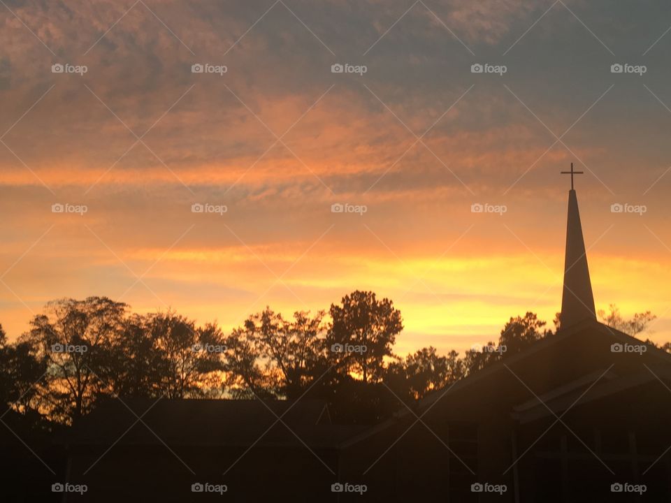 Church sunset