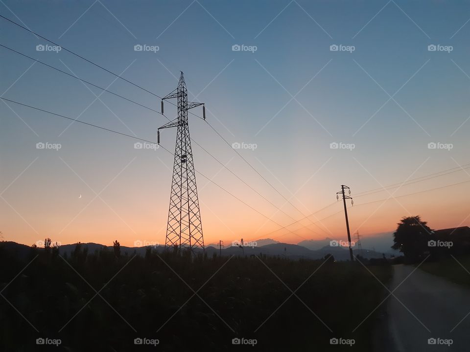 sunset during a walk in the country