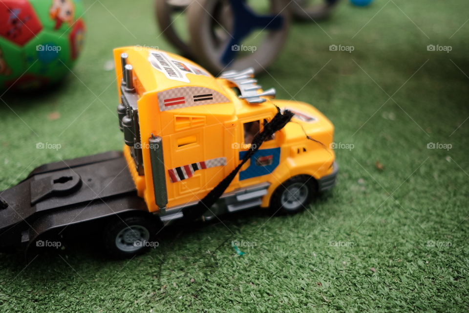 Toy car in a child's playground