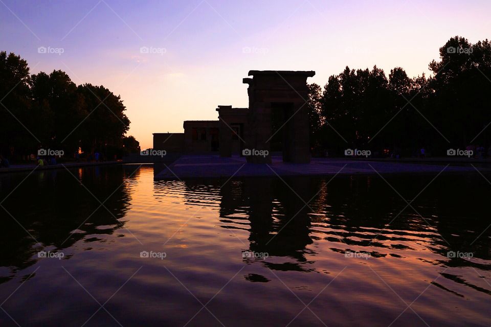 Sunset by the ancient monuments 