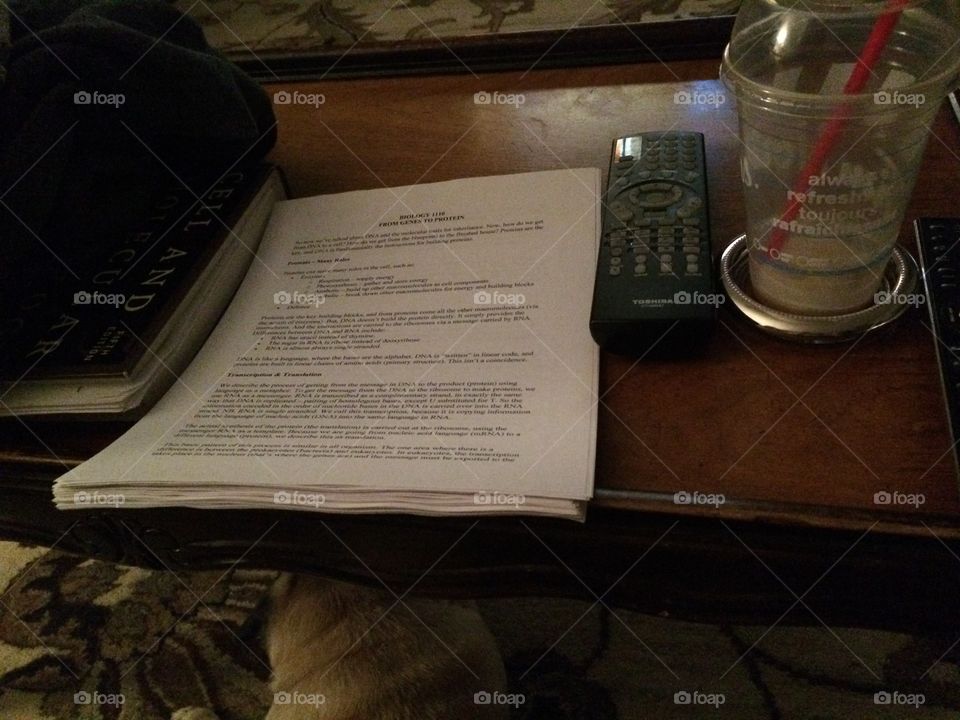 Late night studying, with ice cap and movie! 