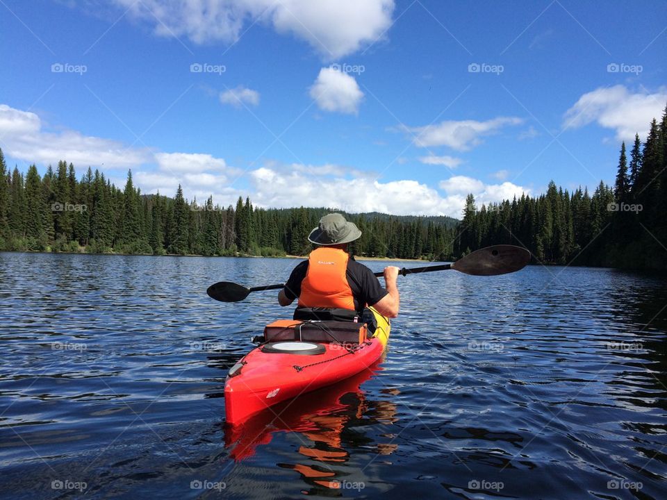 Kayaking on a summer afternoon 