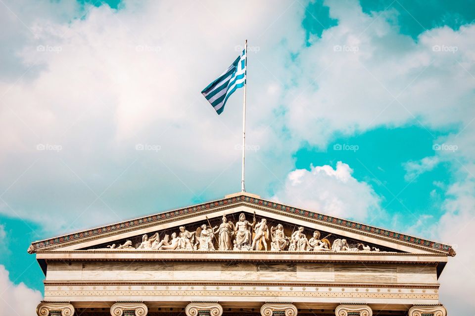 Flag of Greece in Athens