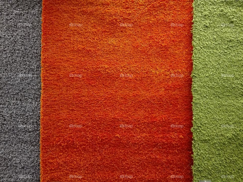 Colored fabric for carpets