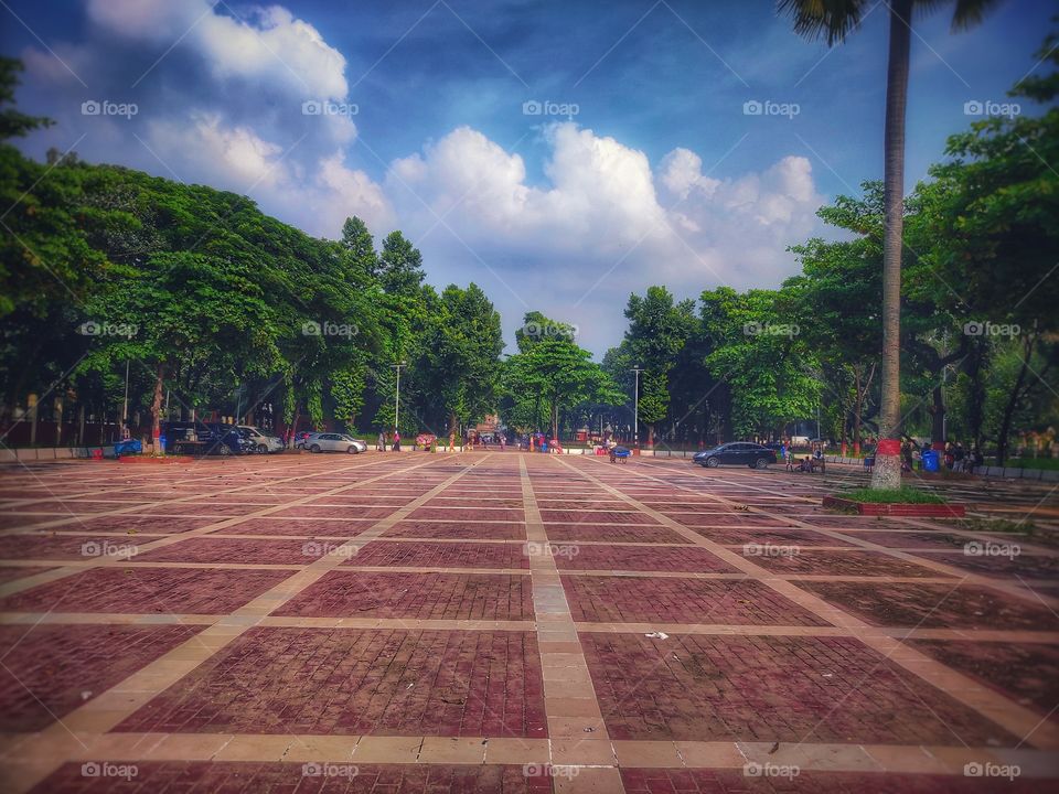 Dhaka National shohid minar in Bangladesh. 
green world.
blue sky.
amazing moment 
love this photo